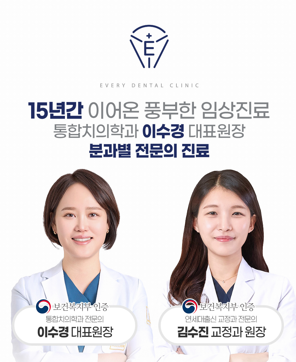 15년간 이어온 풍부한 임상진료 통합치의학과 이수경 대표원장 분과별 전문의 진료